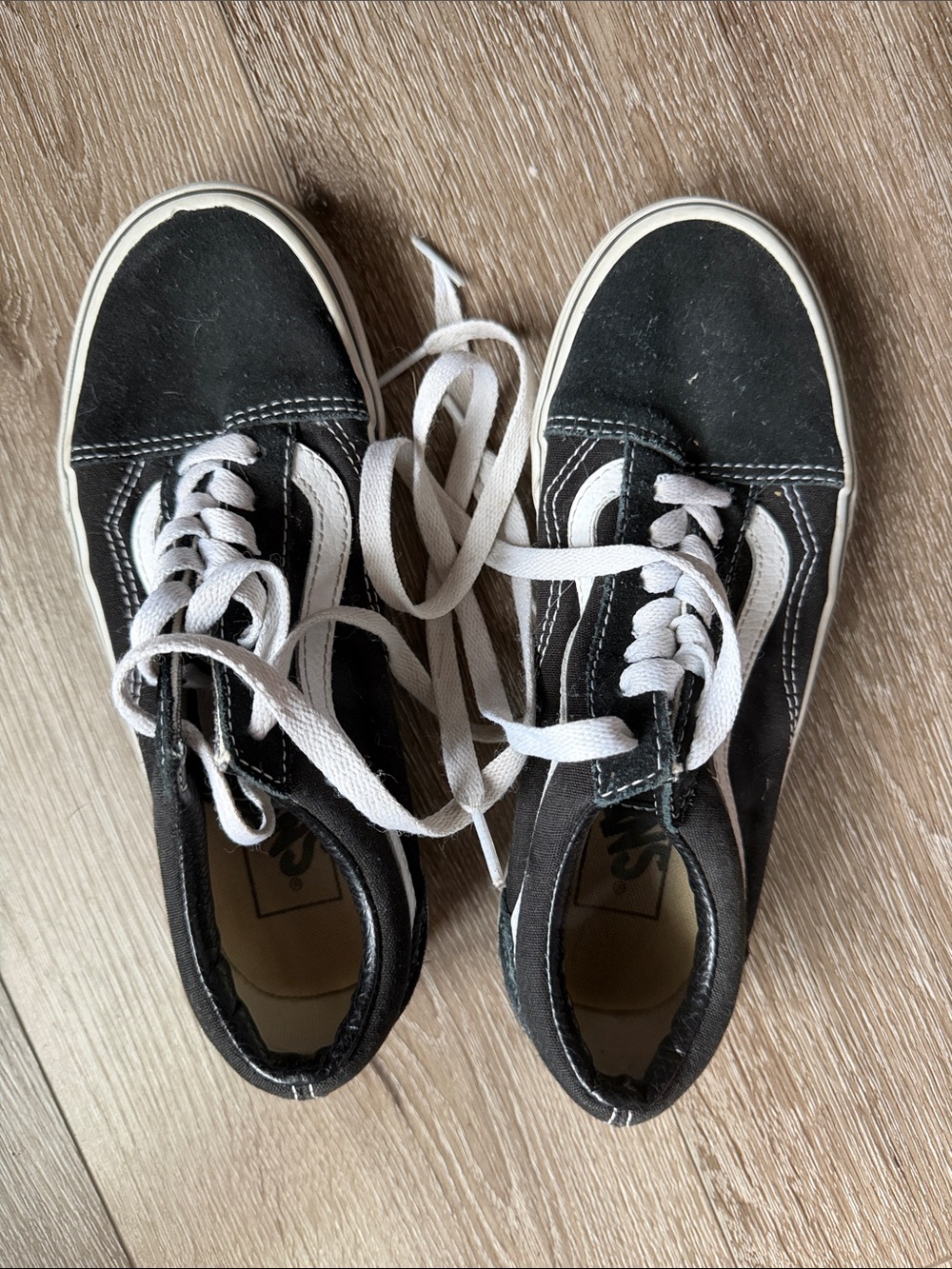 Vans Black and White Kids Low-Top Skate Sneakers